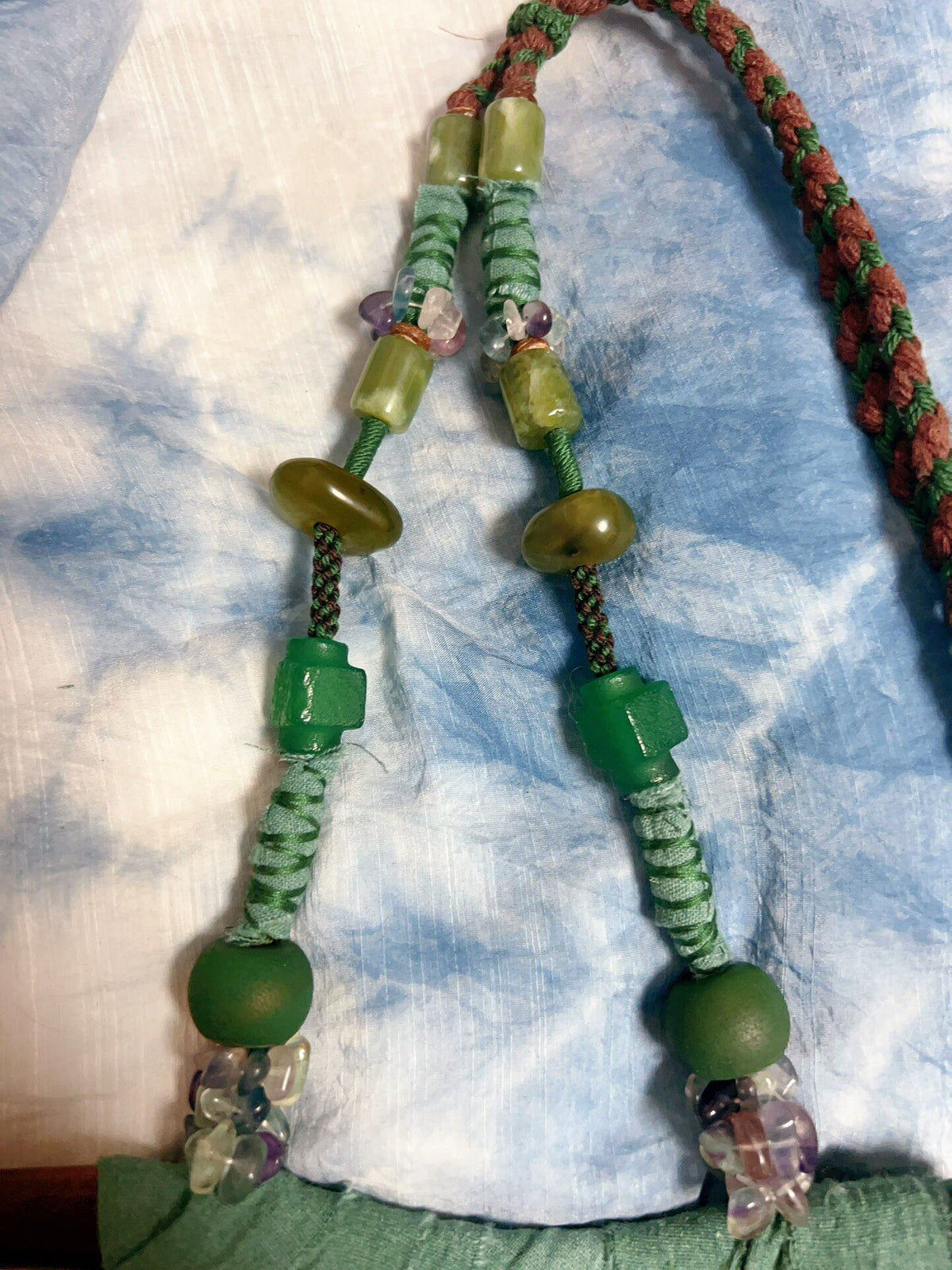 Handcrafted Reindeer Antler Turquoise Fluorite Necklace