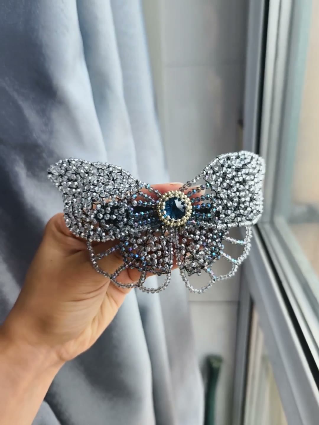 Crystal Butterfly Bow Hair Clip