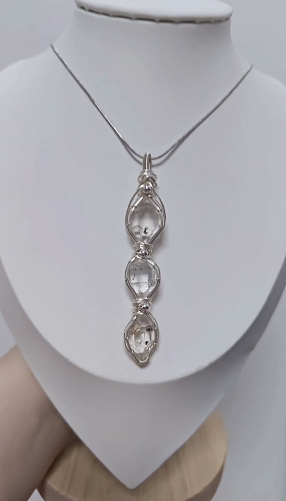 Handmade Wire Wrapped Clear Quartz Necklace
