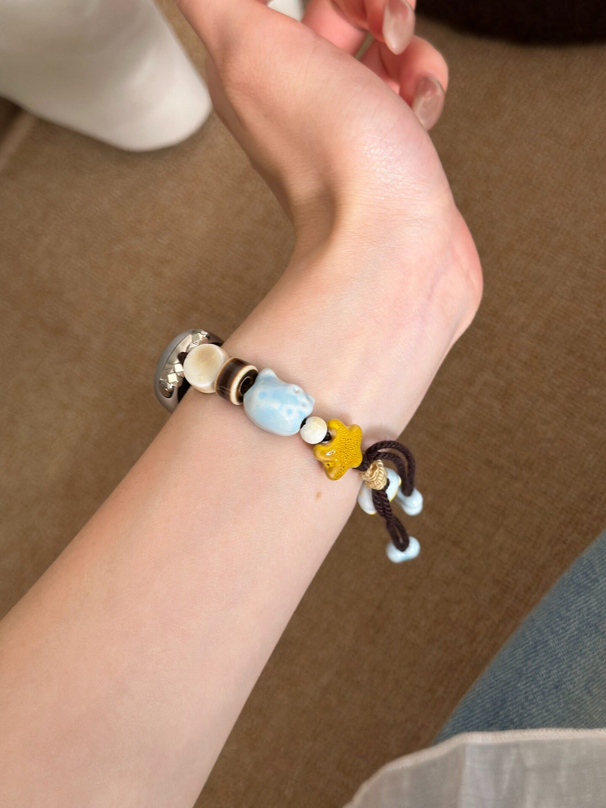 Ceramic Bead Braided Watch Band for Xiaomi Huawei iWatch