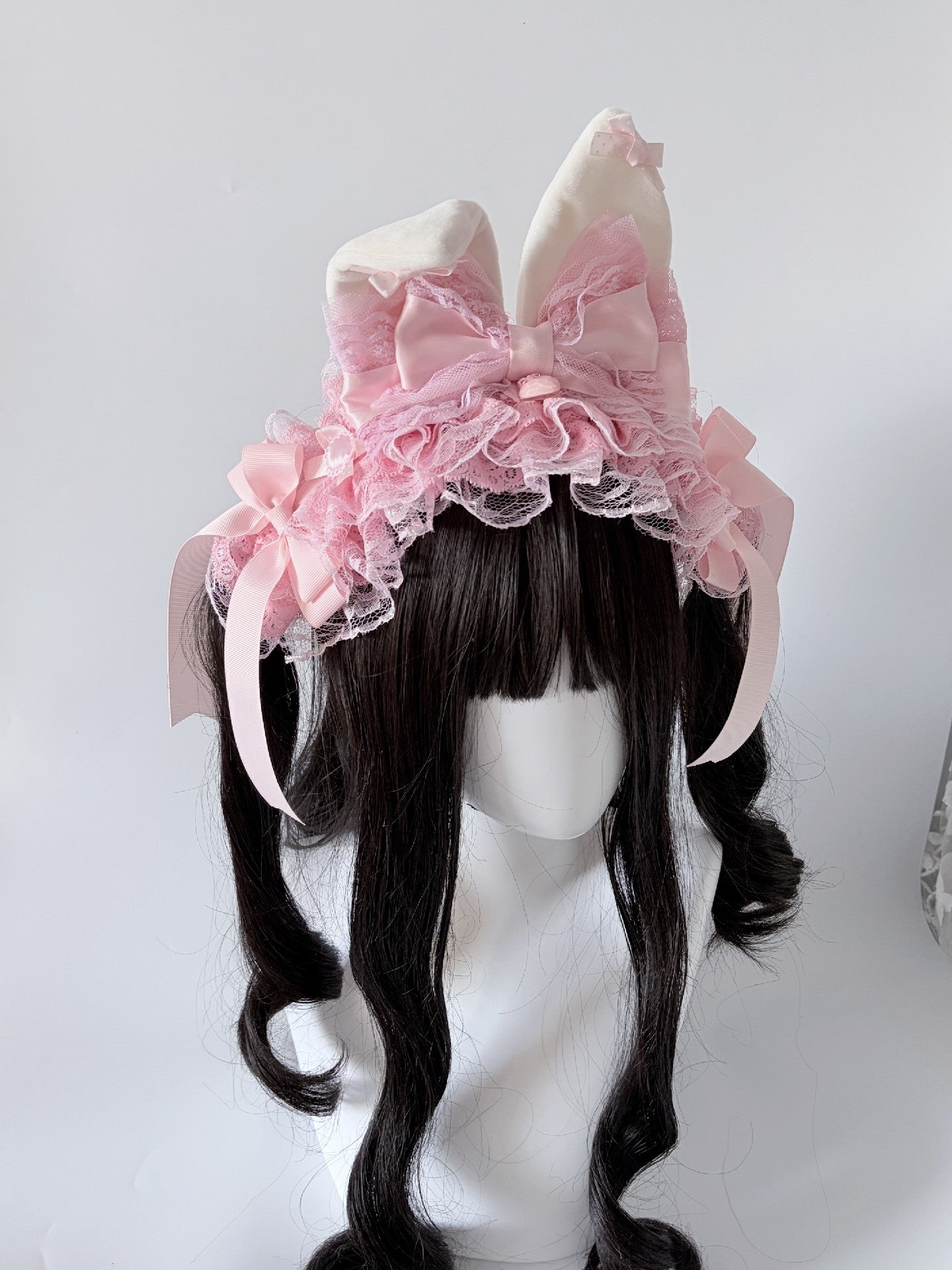 Pink Strawberry Bunny Ear Lolita Headband
