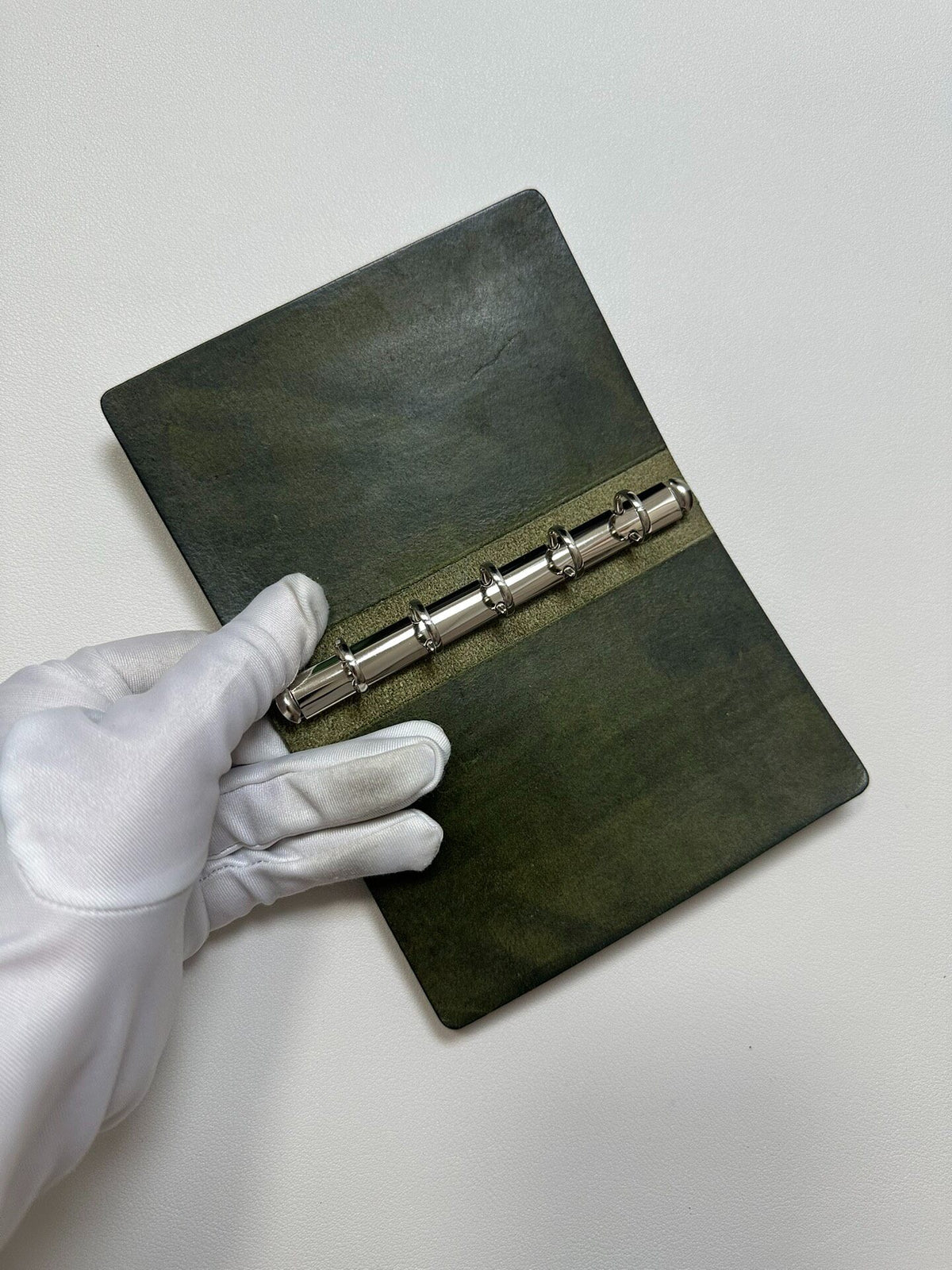 M5 Leather Loose Leaf Notebook Dark Green