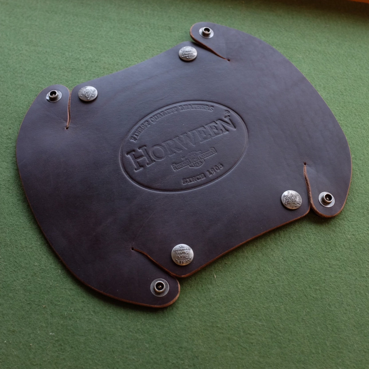 Horween CXL Leather Tray with Brass Snap Buttons