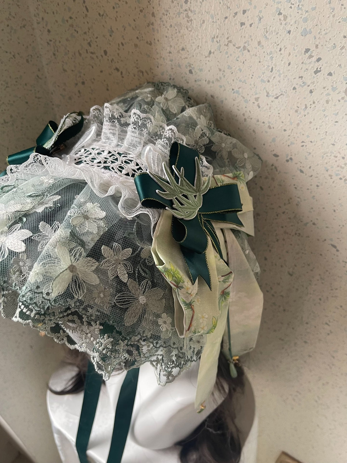 Lolita Green Lace Bow Hair Accessory