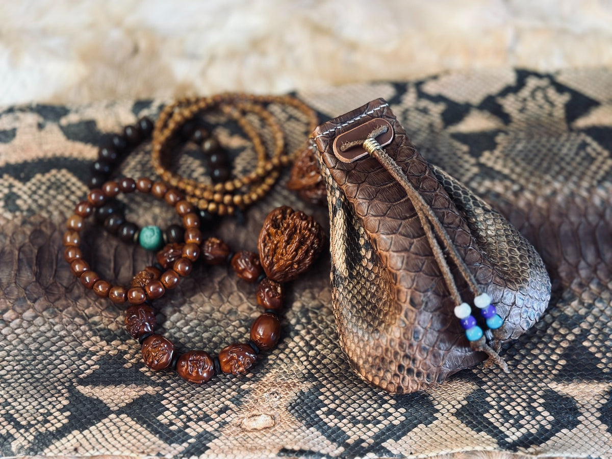 Handcrafted Leather Dragon Scale Pouch