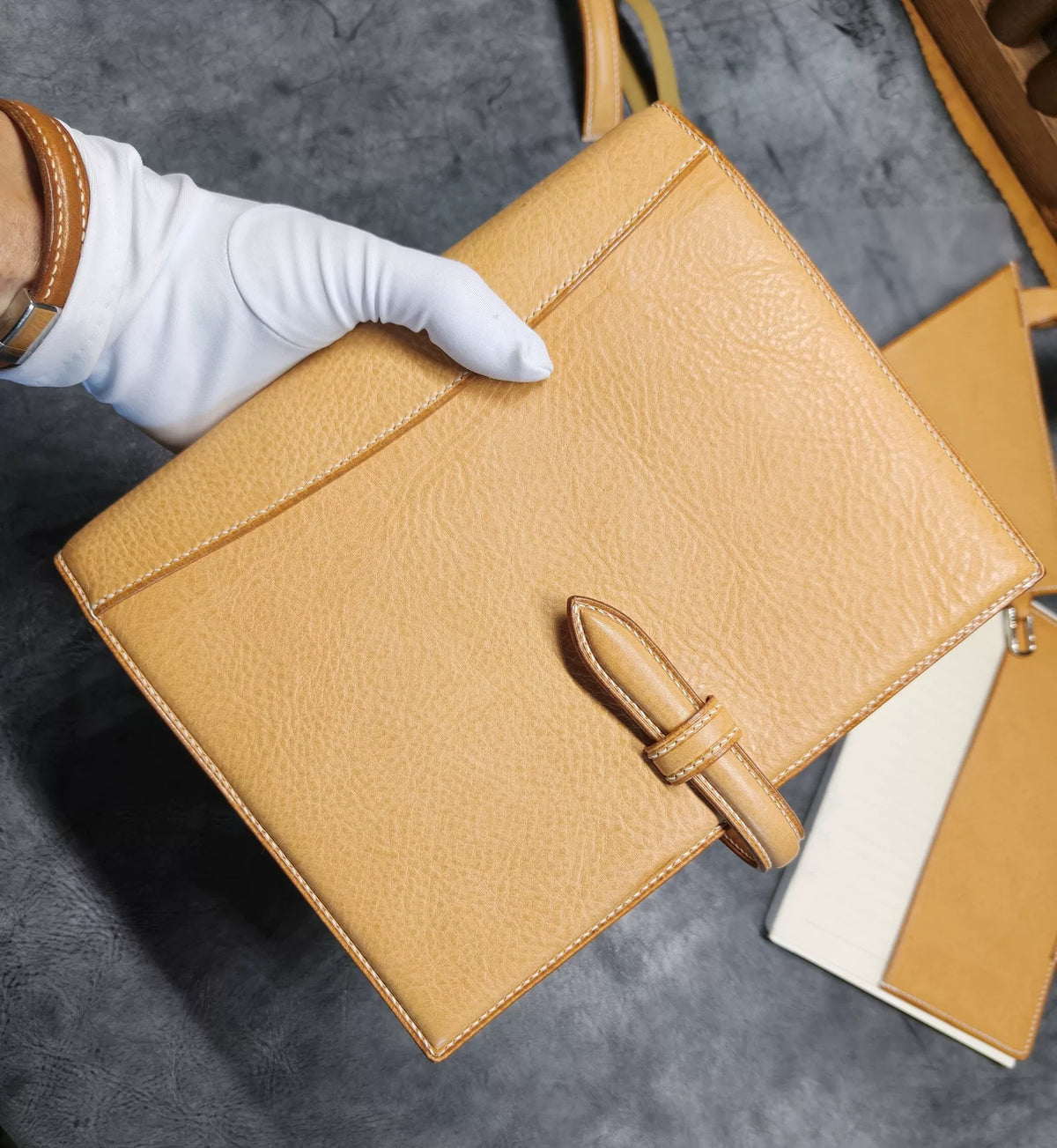 Couverture de carnet en cuir A5 avec six anneaux
