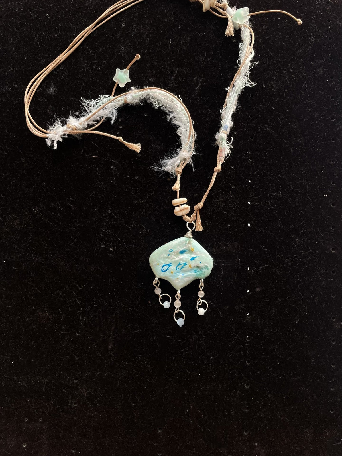 Handmade Stone Clay Pendant Necklace