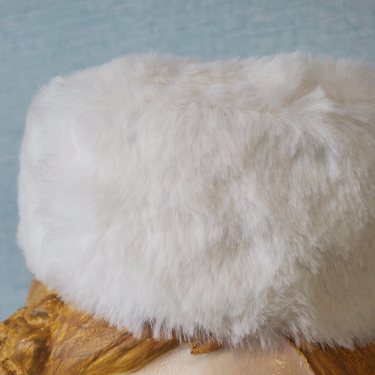 Toque vintage en feutre de poil blanc