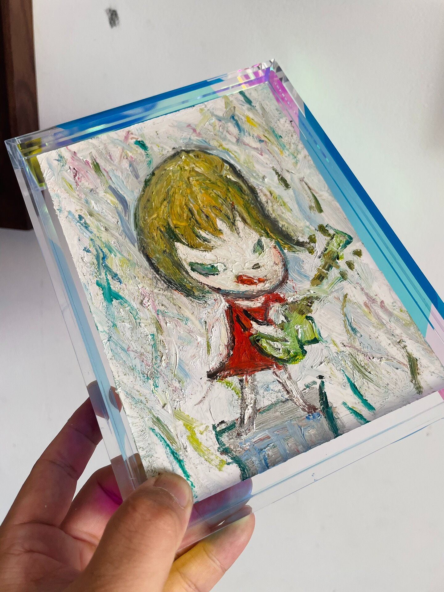 Framed Oil Painting, 13x17 cm, Acrylic Frame
