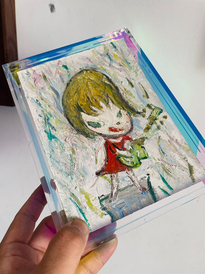 Framed Oil Painting, 13x17 cm, Acrylic Frame