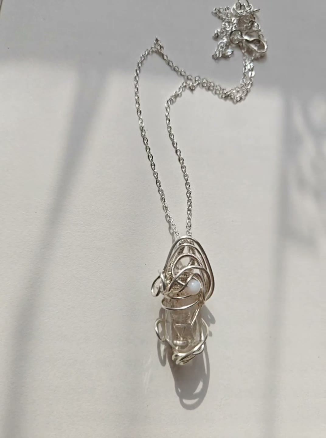 Handcrafted Wire Wrapped Red Skeleton Quartz Necklace