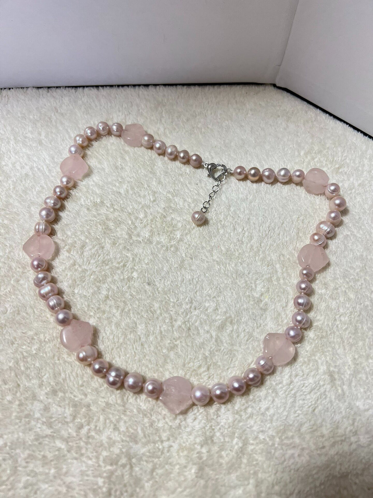 Freshwater Pearl and Pink Quartz Necklace