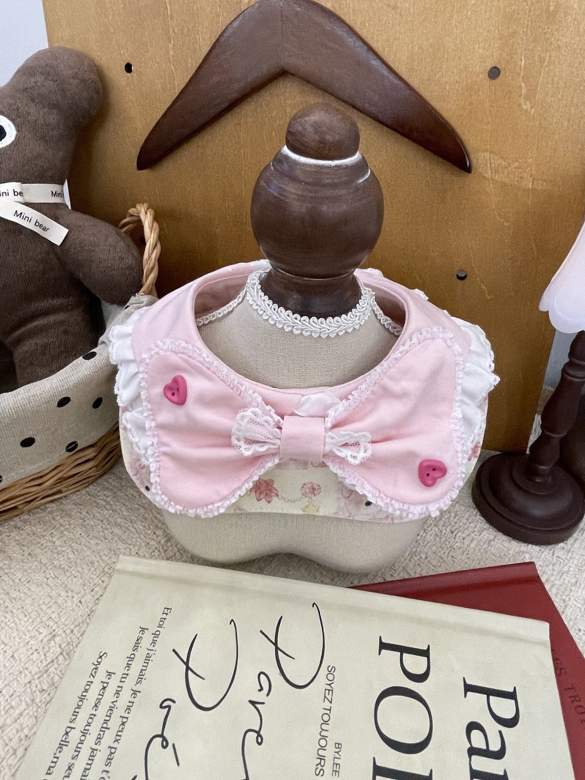 Pink Bow Pet Bib Collar