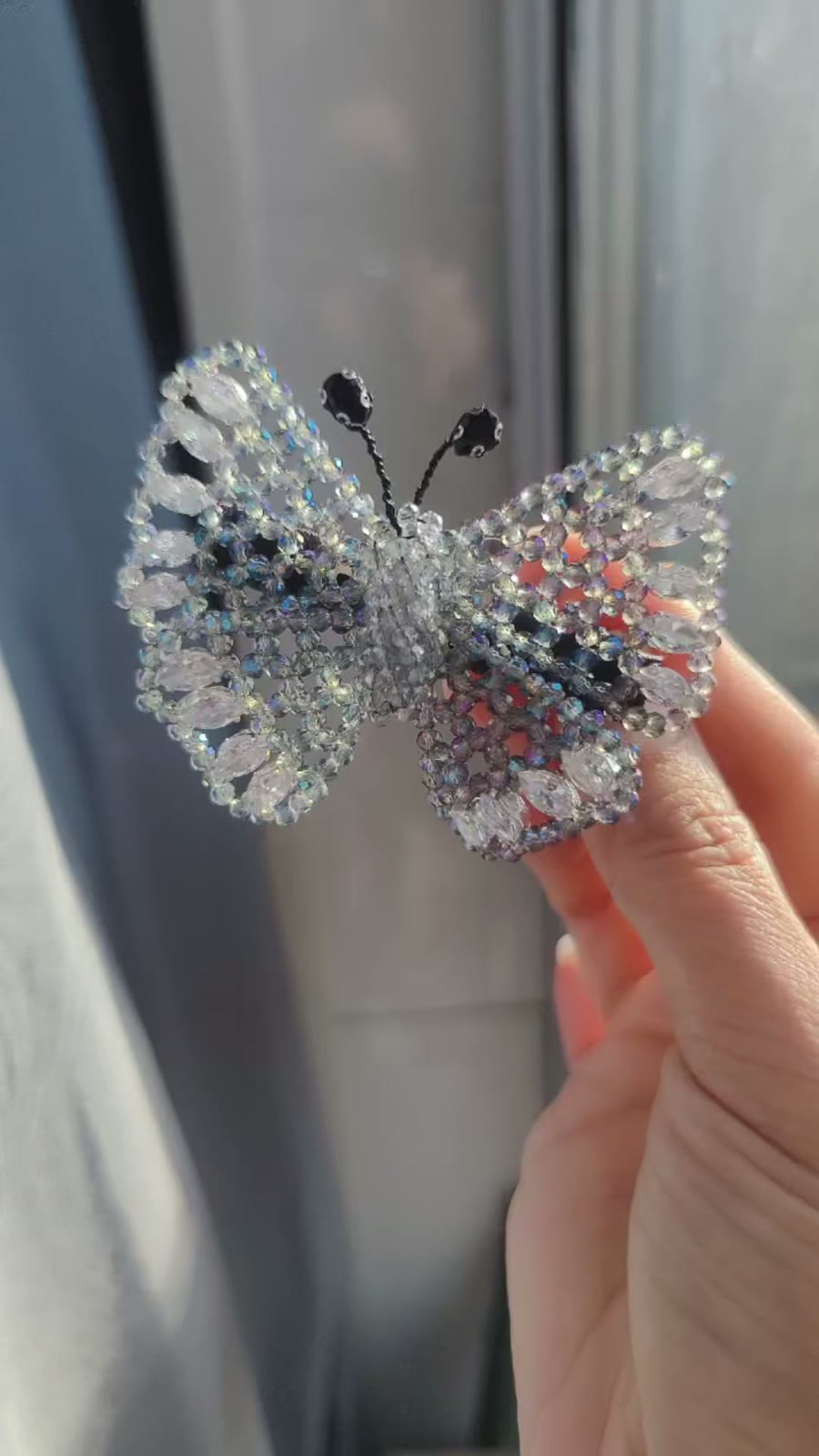 Crystal Butterfly Side Clip Hair Accessory