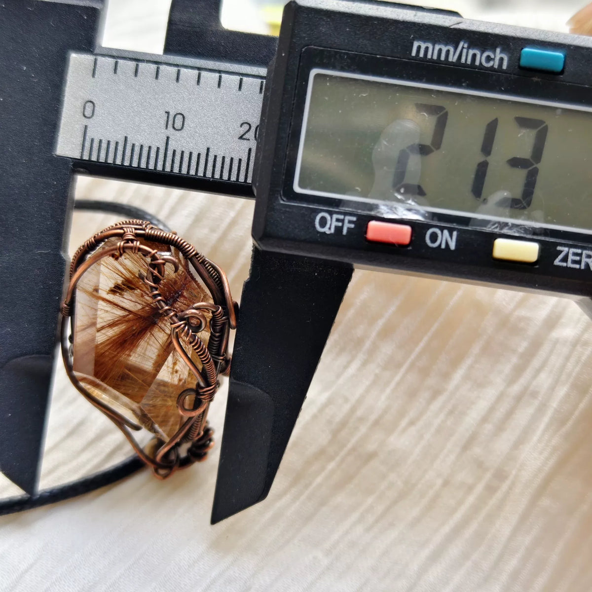 Rutilated Quartz Copper Wire Wrapped Pendant