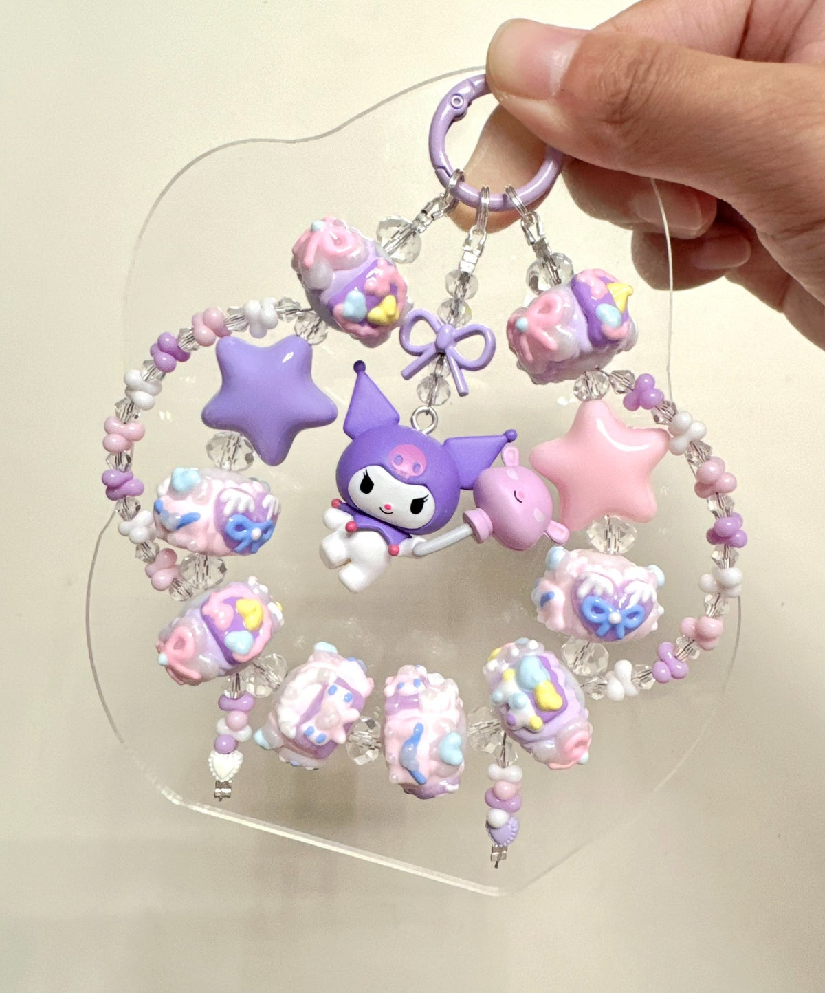 Kuromi Beaded Candy Charm Phone Strap
