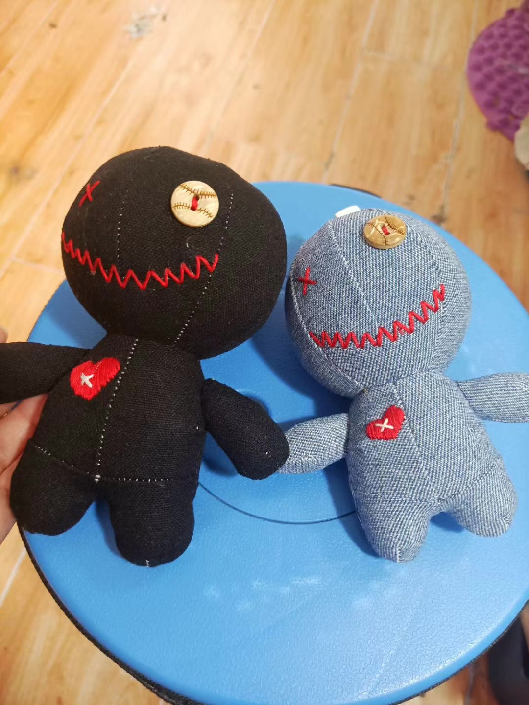 Decorazioni da sospensione Bambole Voodoo in tessuto fatte a mano