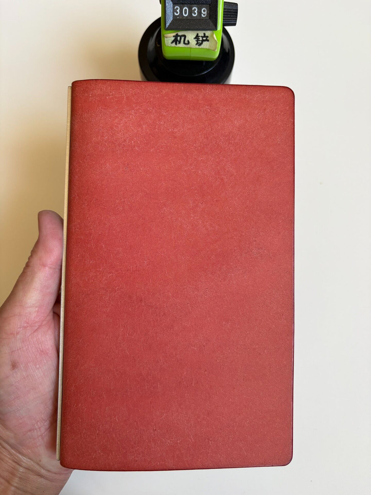 A6 Pueblo Leather Six-Ring Binder Pink