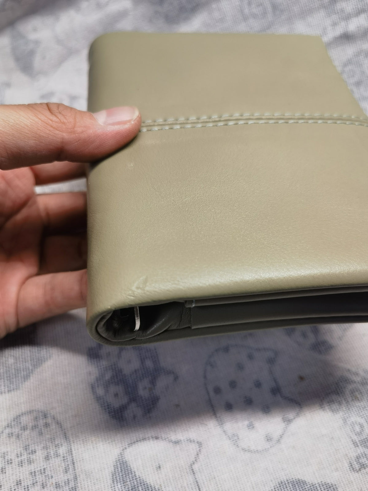 A7 Sheepskin Leather Planner Light Bean Green