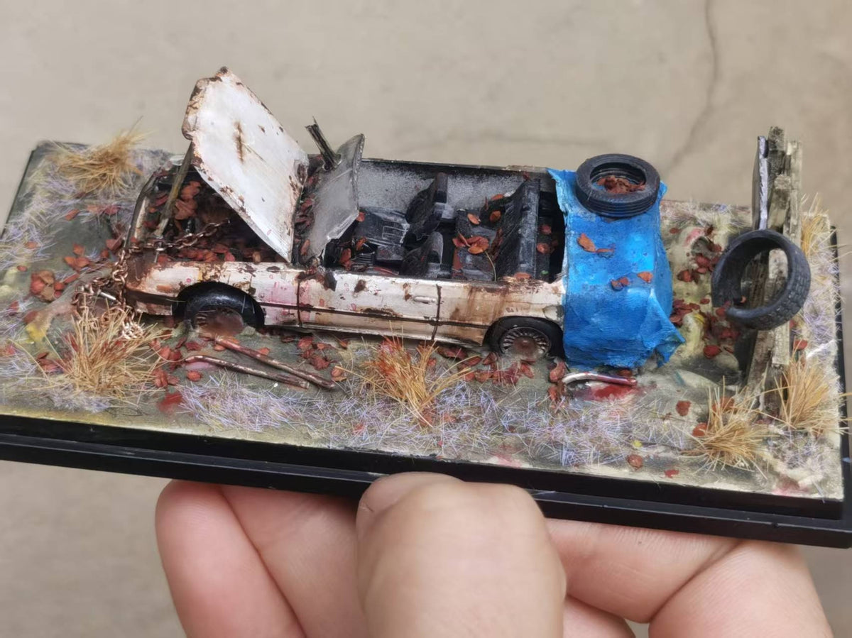 1/64 Postapokalyptisches Auto-Diorama-Modell
