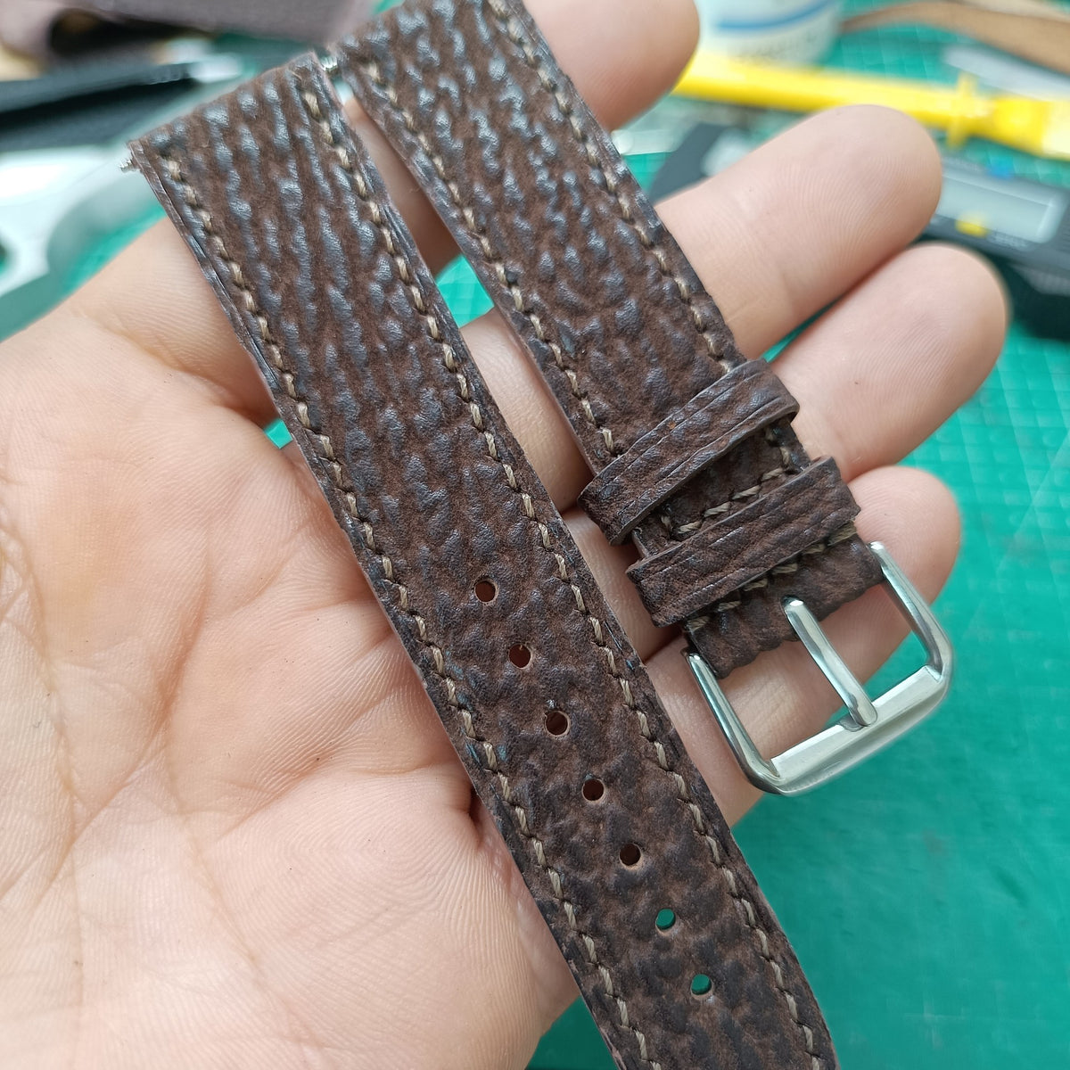 Handmade Sharkskin Leather Watch Strap