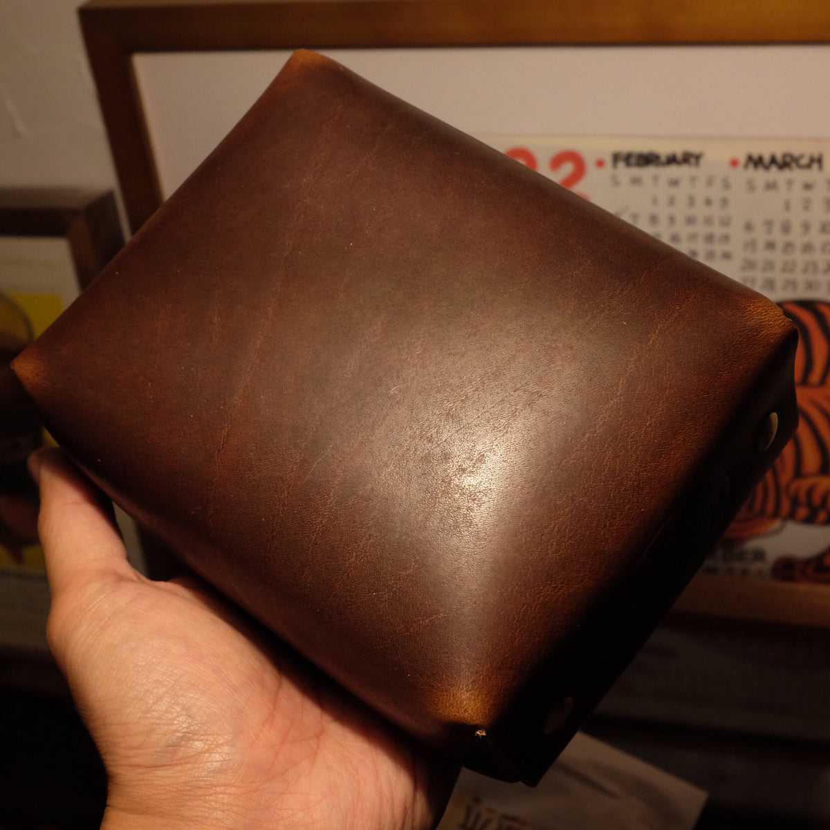 Horween Leather Tissue Box Brown