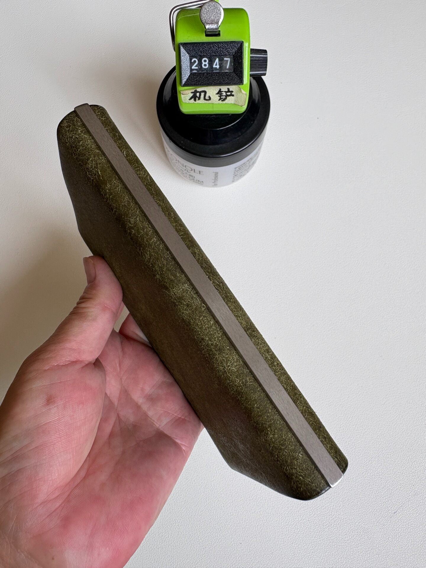 Pueblo Leather 8-Ring Notebook, Olive Green, A7 (126mm x 80mm)