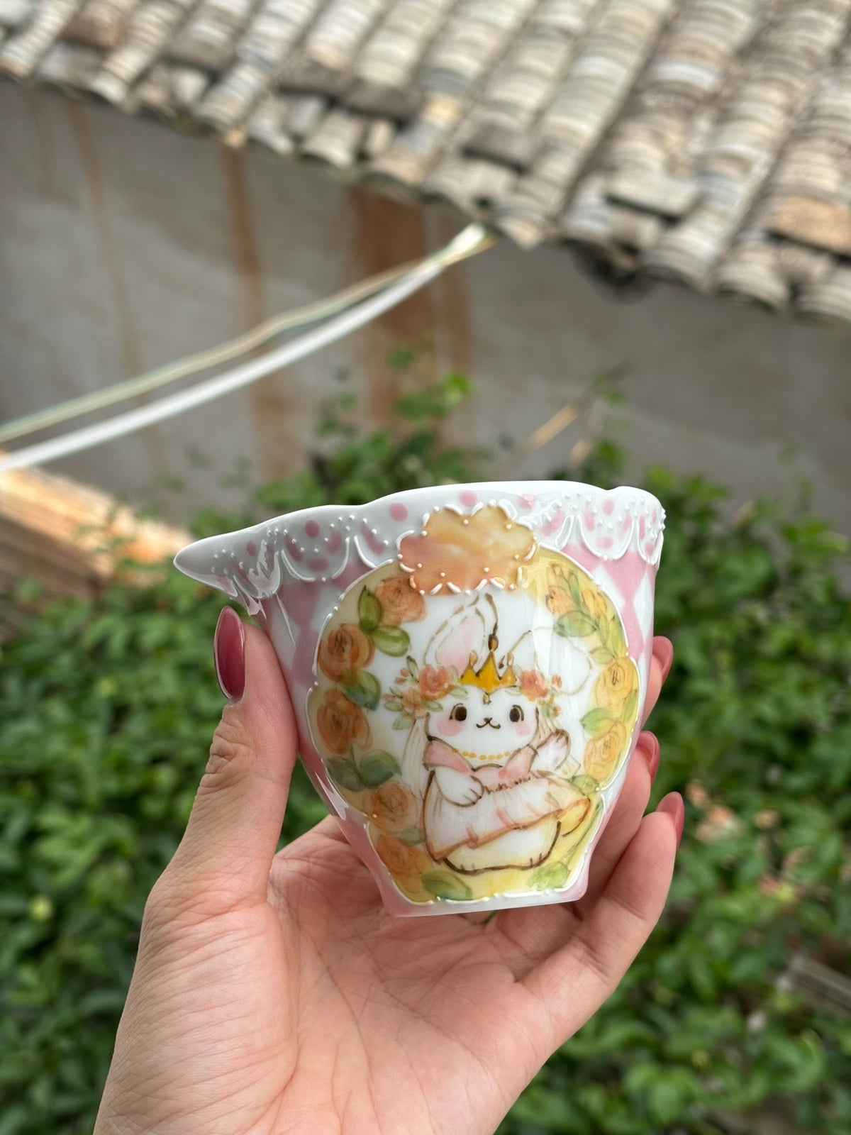 Jingdezhen Keramik Fairness-Cup Hase Rautenmuster