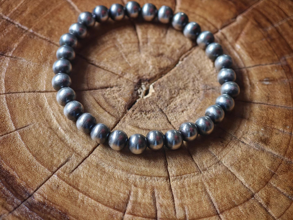 Oxidized 925 Sterling Silver Beaded Bracelet