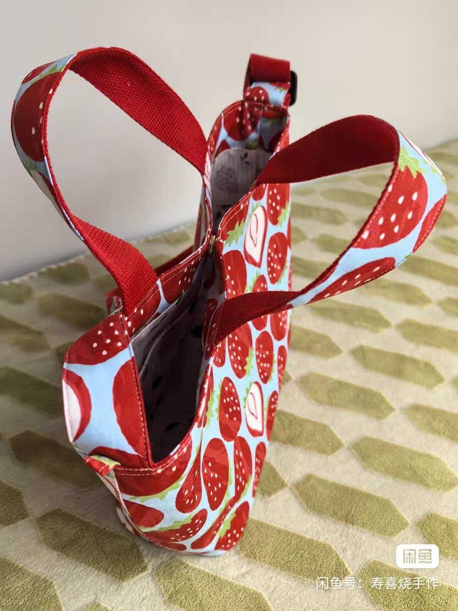 Strawberry Tote Bag with Coin Pouch