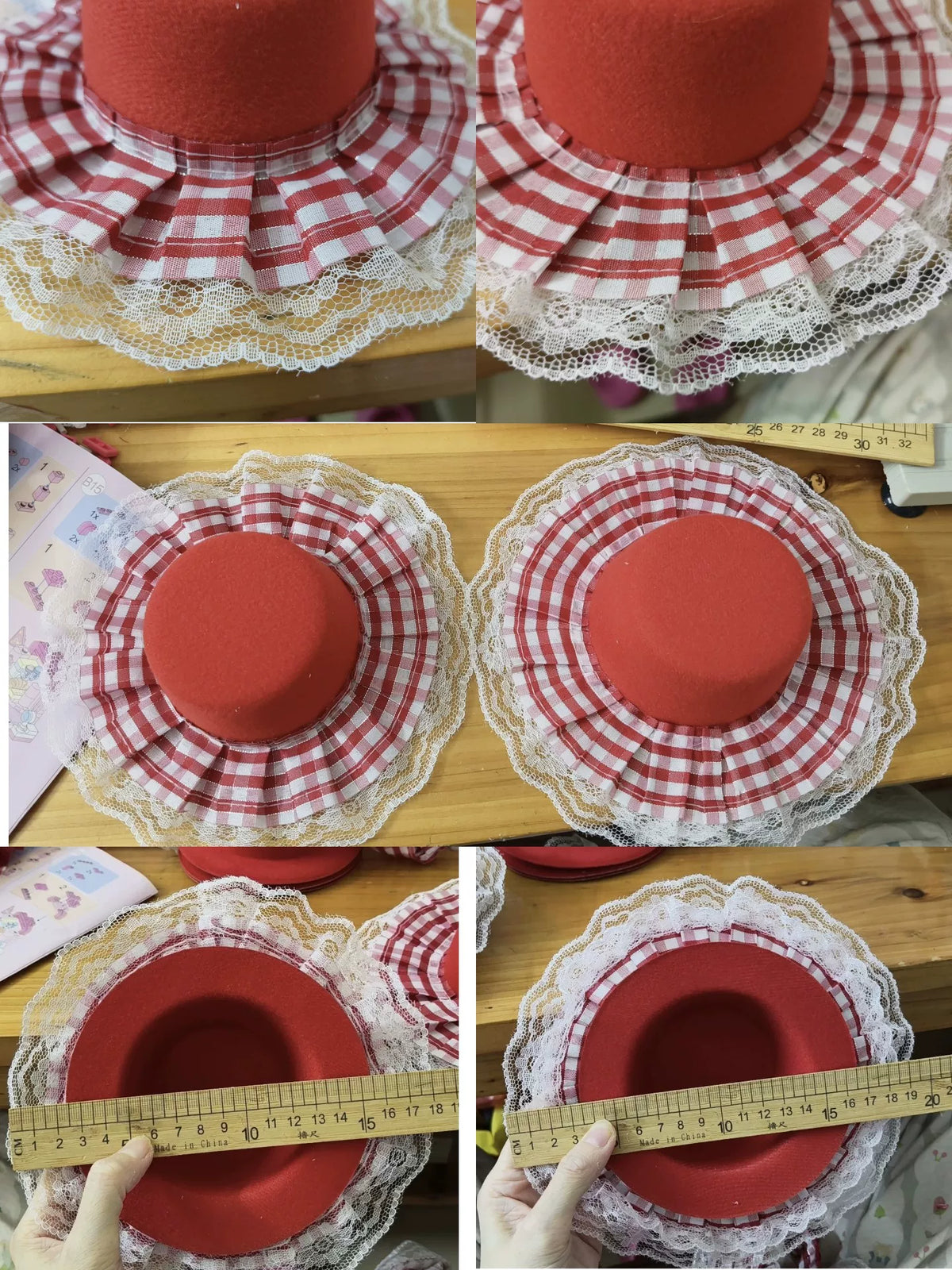 Handmade Wine Red Lolita Mini Hat