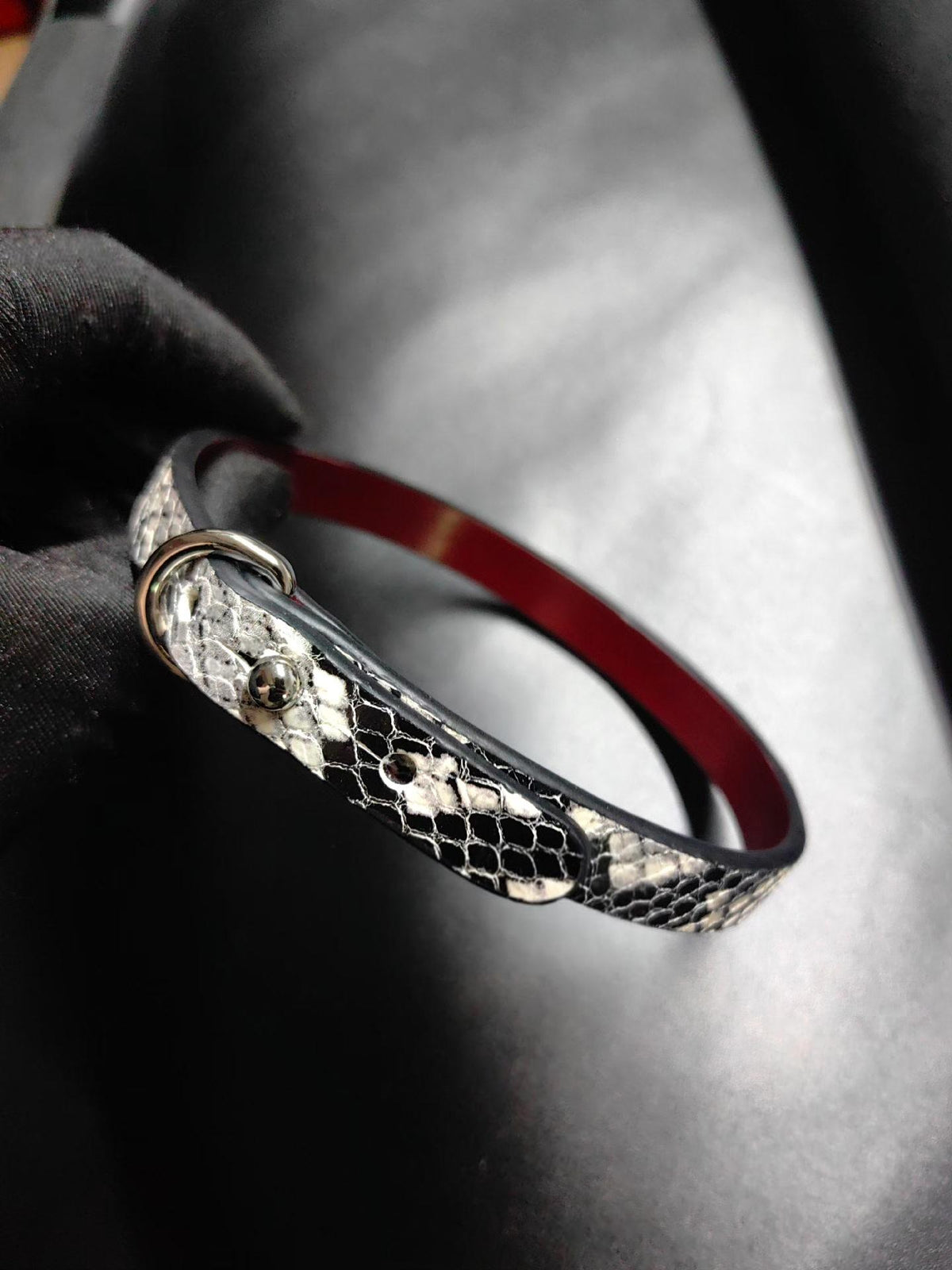 Handcrafted Snakeskin Leather Choker Necklace Bracelet