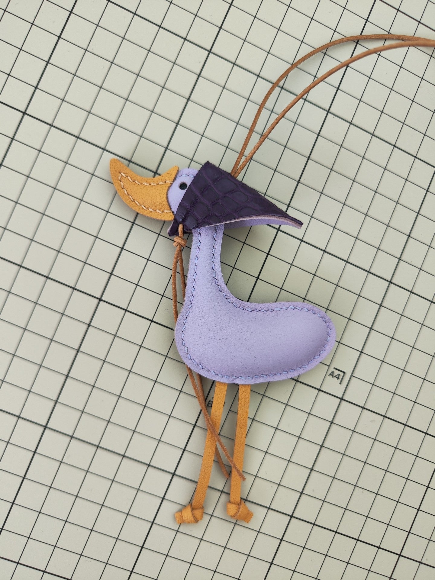 Handmade Leather Lucky Duck Keychain Bag Charm
