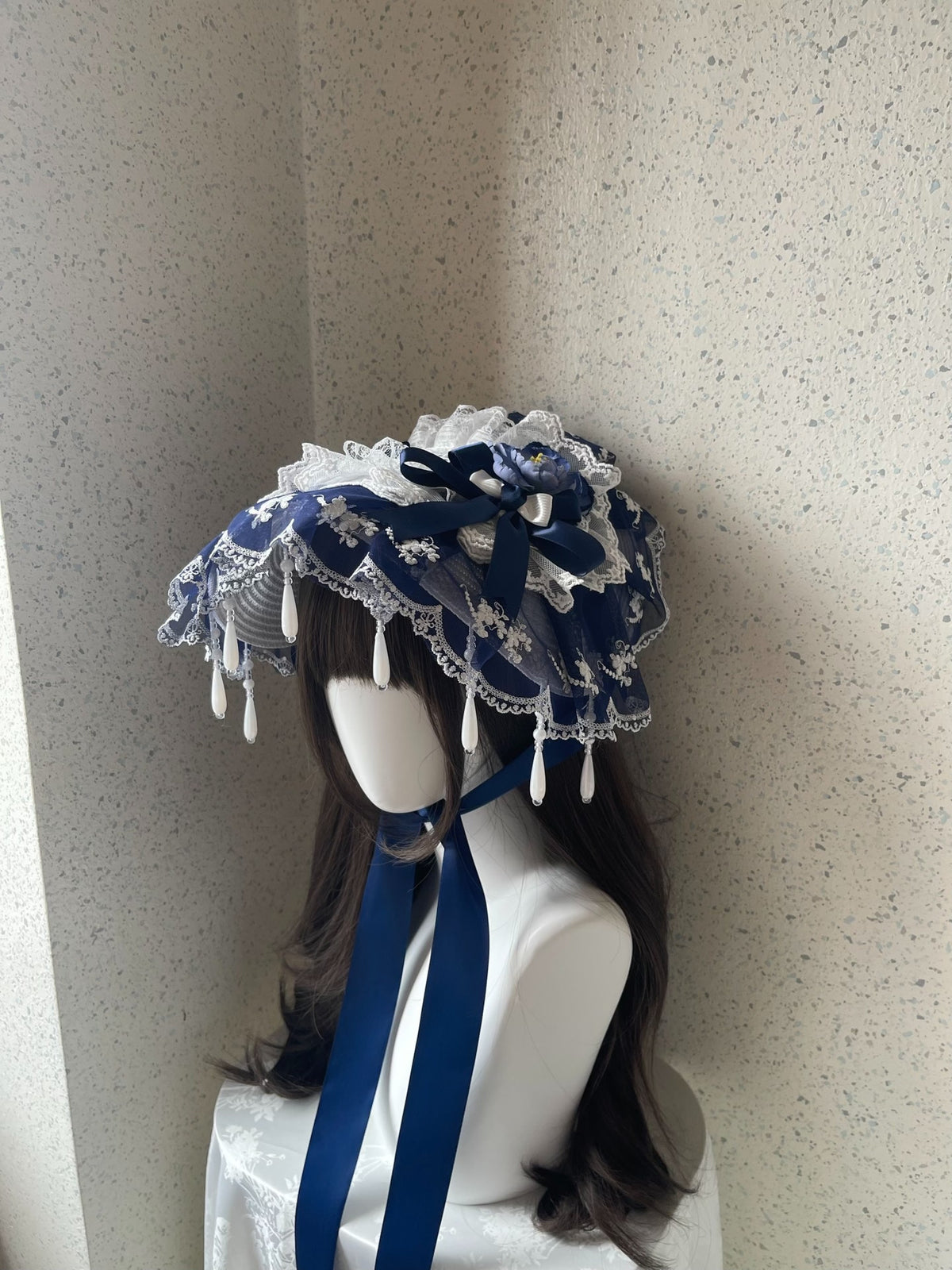 Lolita BNT Flat Hat with White Lace