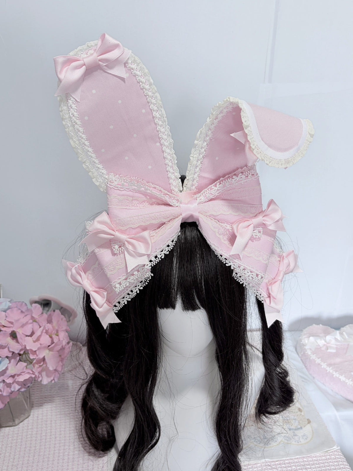 Pink Bunny Ear Bow Lolita Headband