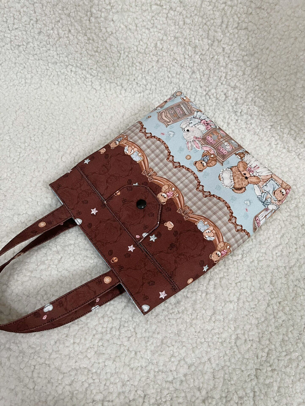 Cotton Canvas Tote Bag Magnetic Snap