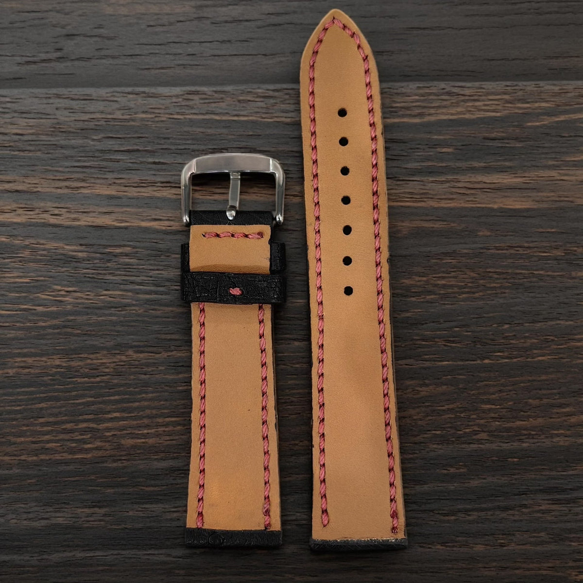 Handcrafted Ostrich Leather Watch Strap 22mm