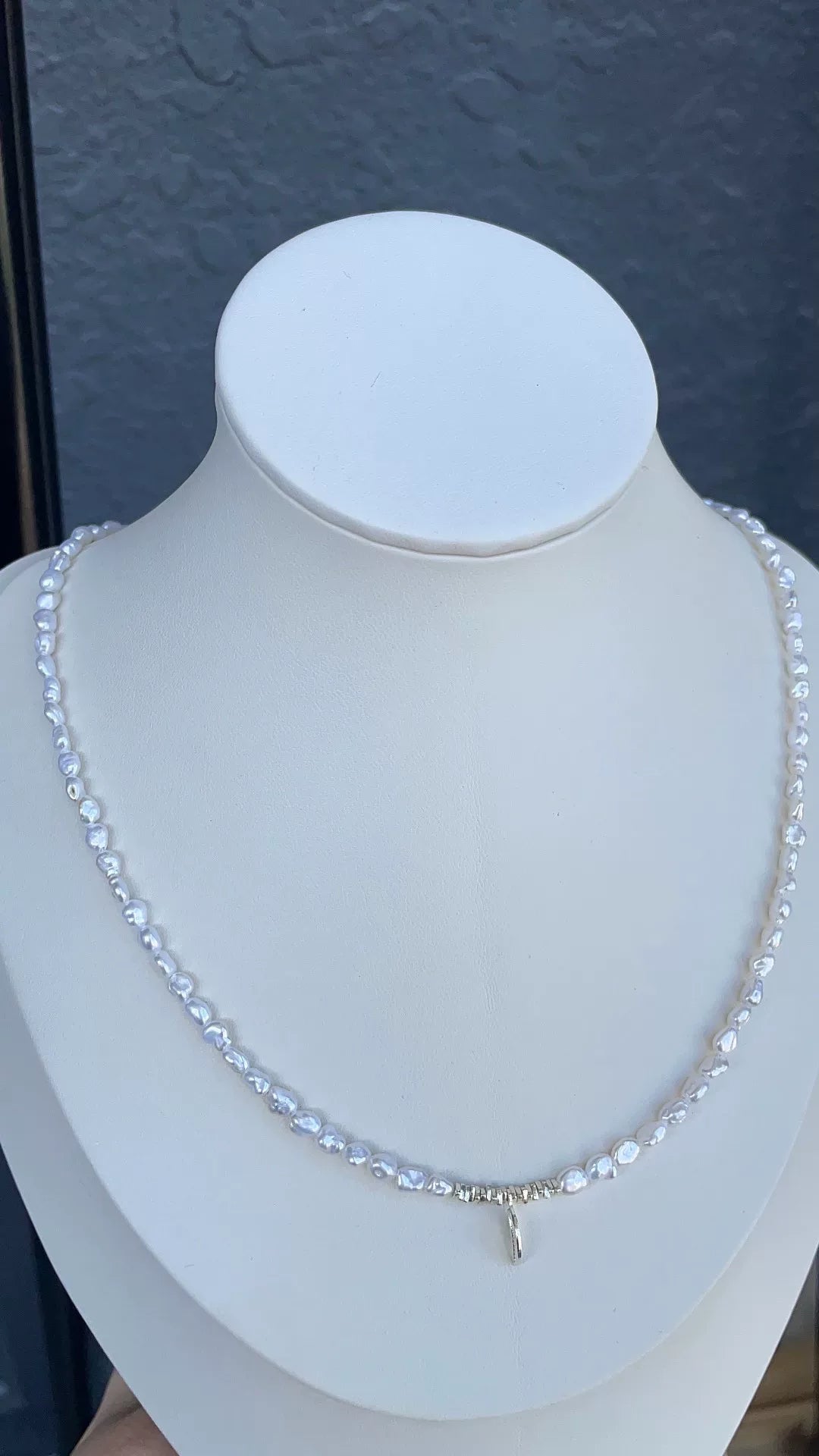 Collar de perlas barrocas de agua dulce plata 925 con hoja