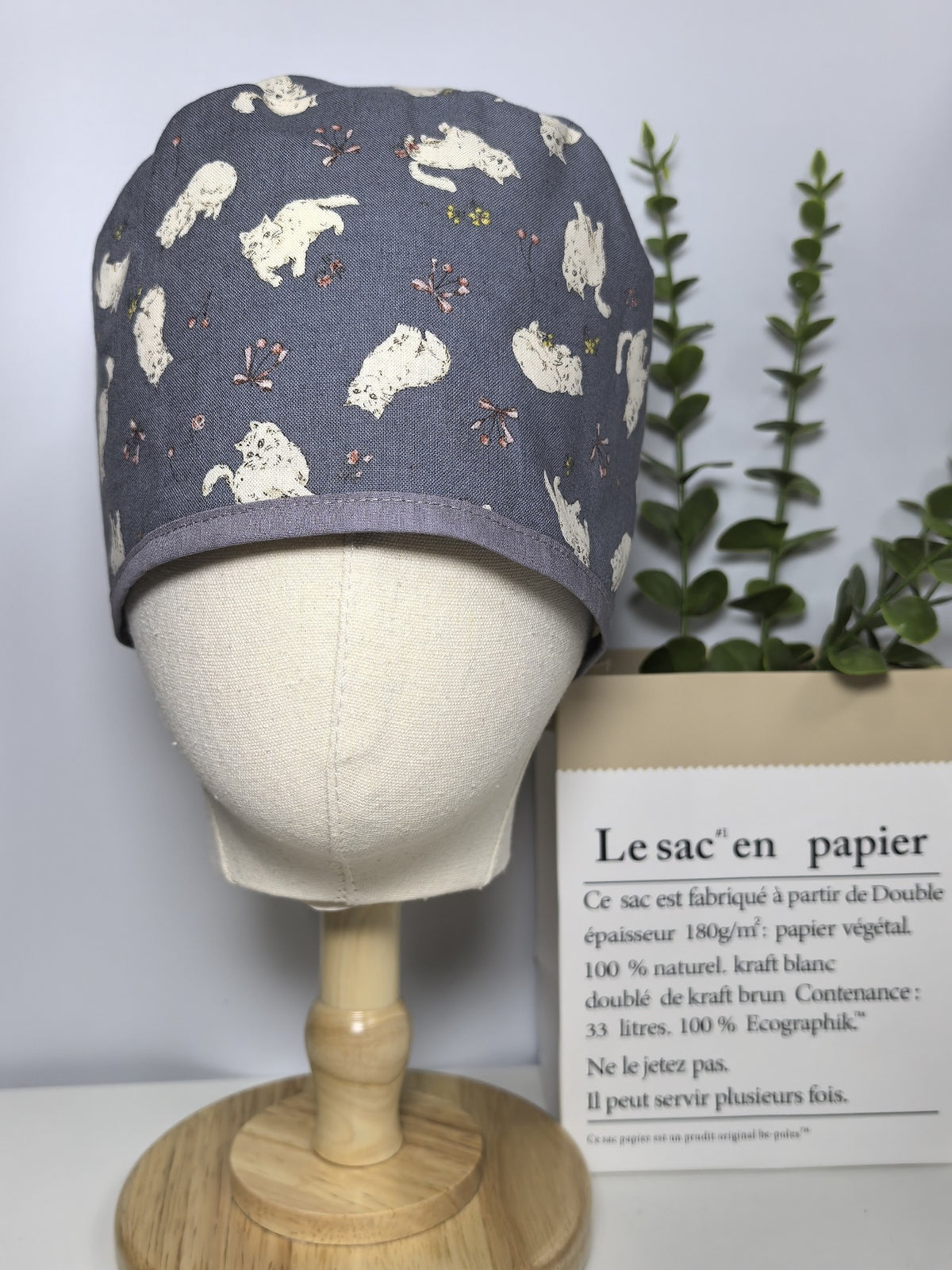 Cotton Cat Print Surgical Cap