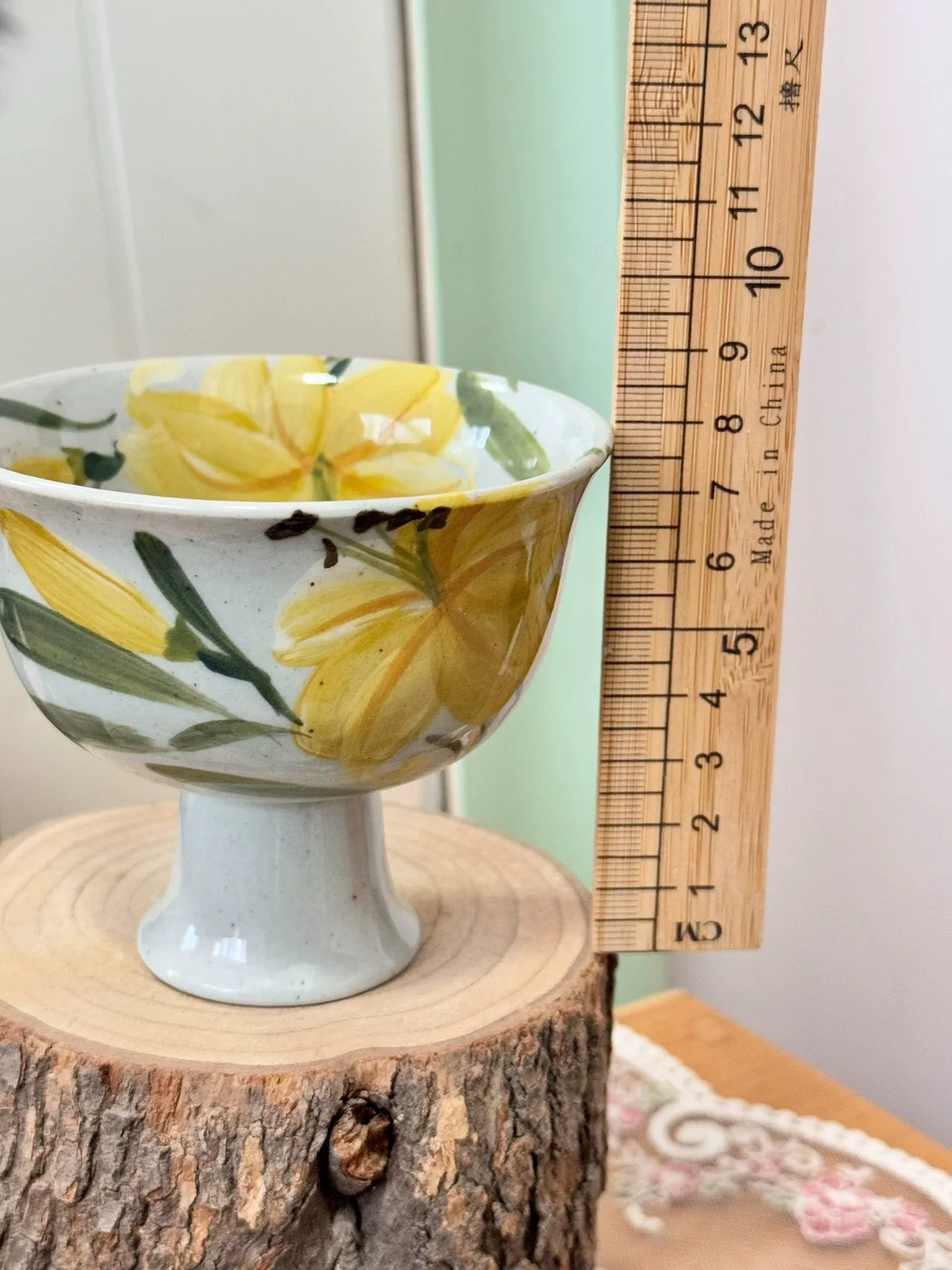 Hand Painted Ceramic Lily Dessert Cup
