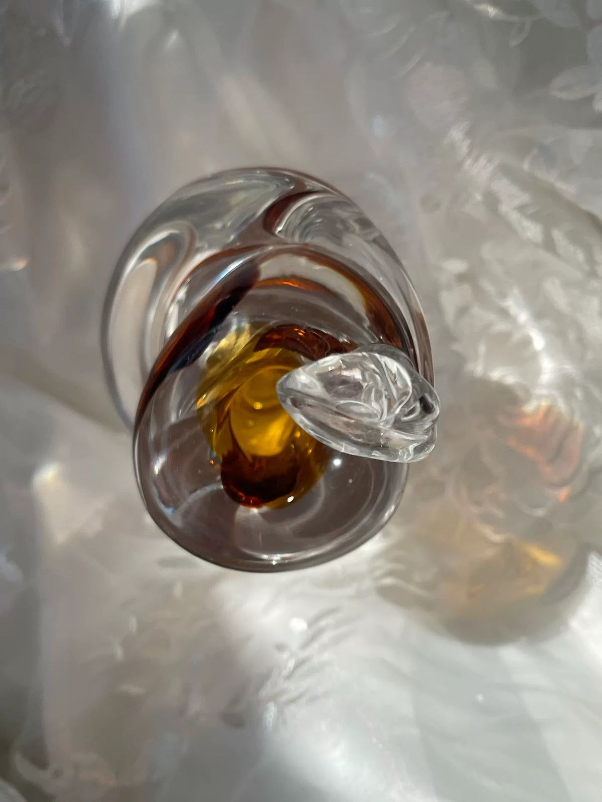 Vaso de Vidro Vintage Amber Sommerso