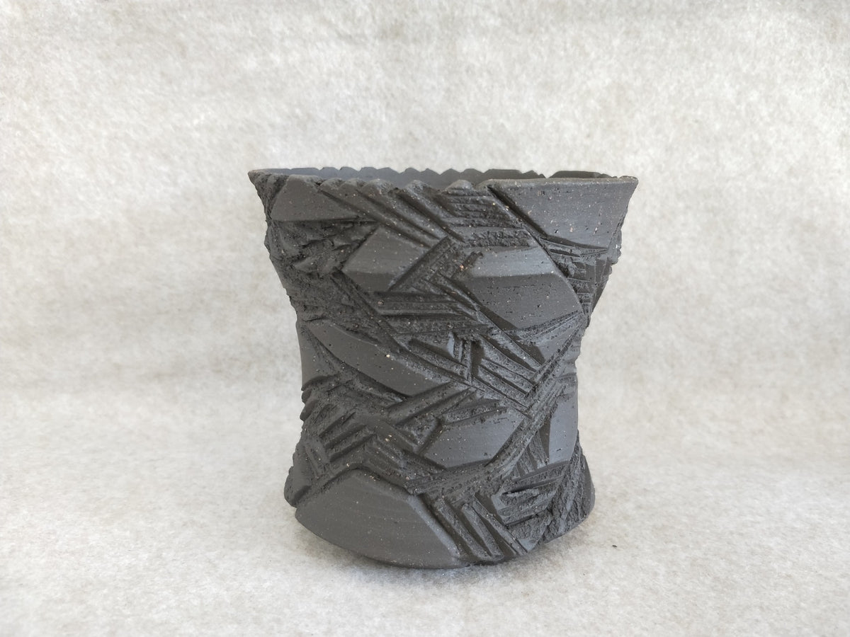 Charcoal Geometric Ceramic Planter