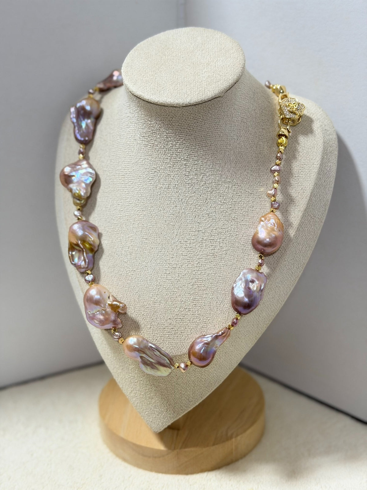 Metallic Purple Baroque Pearl Necklace
