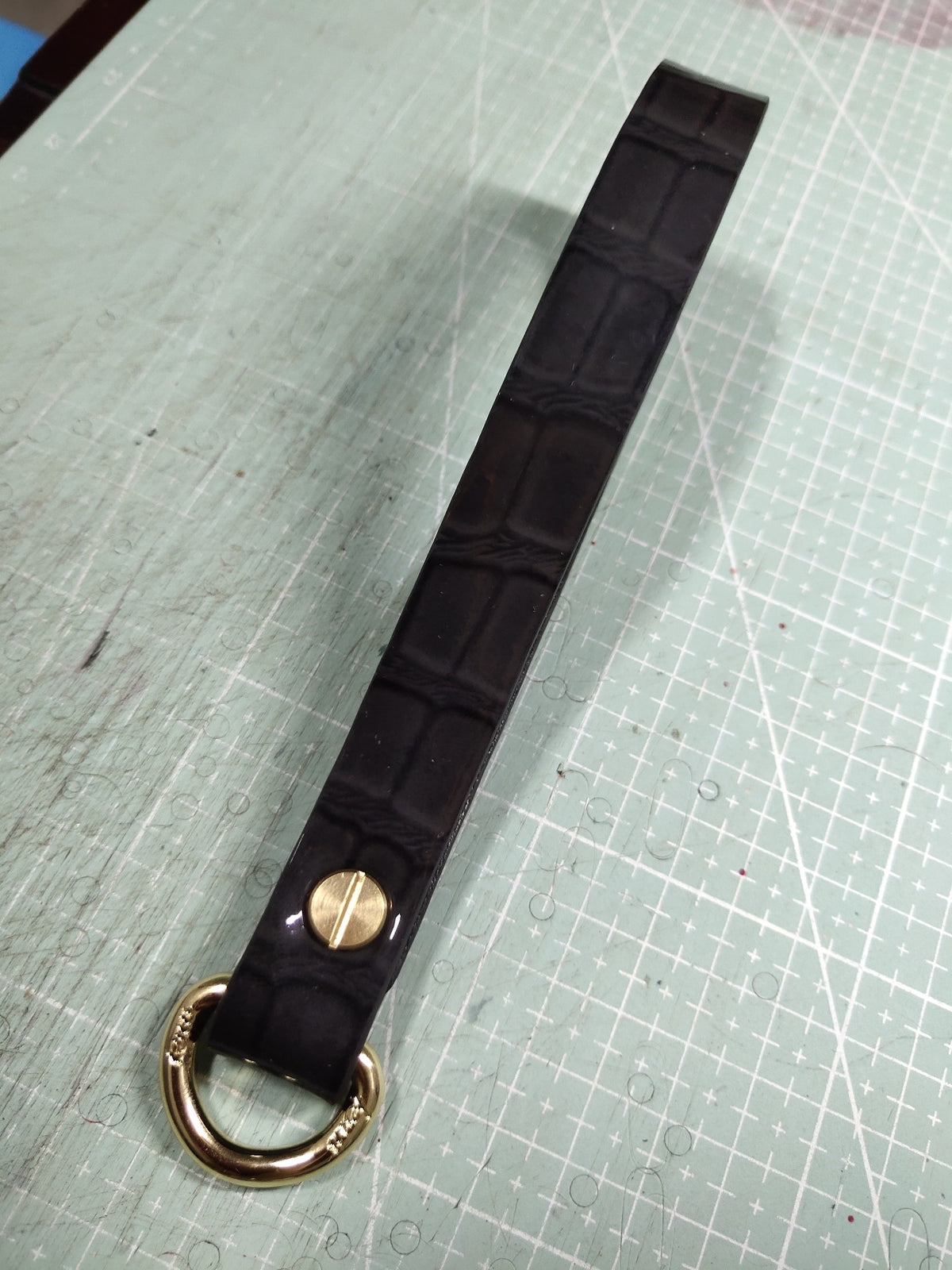Black Crocodile Embossed Leather Pet Collar
