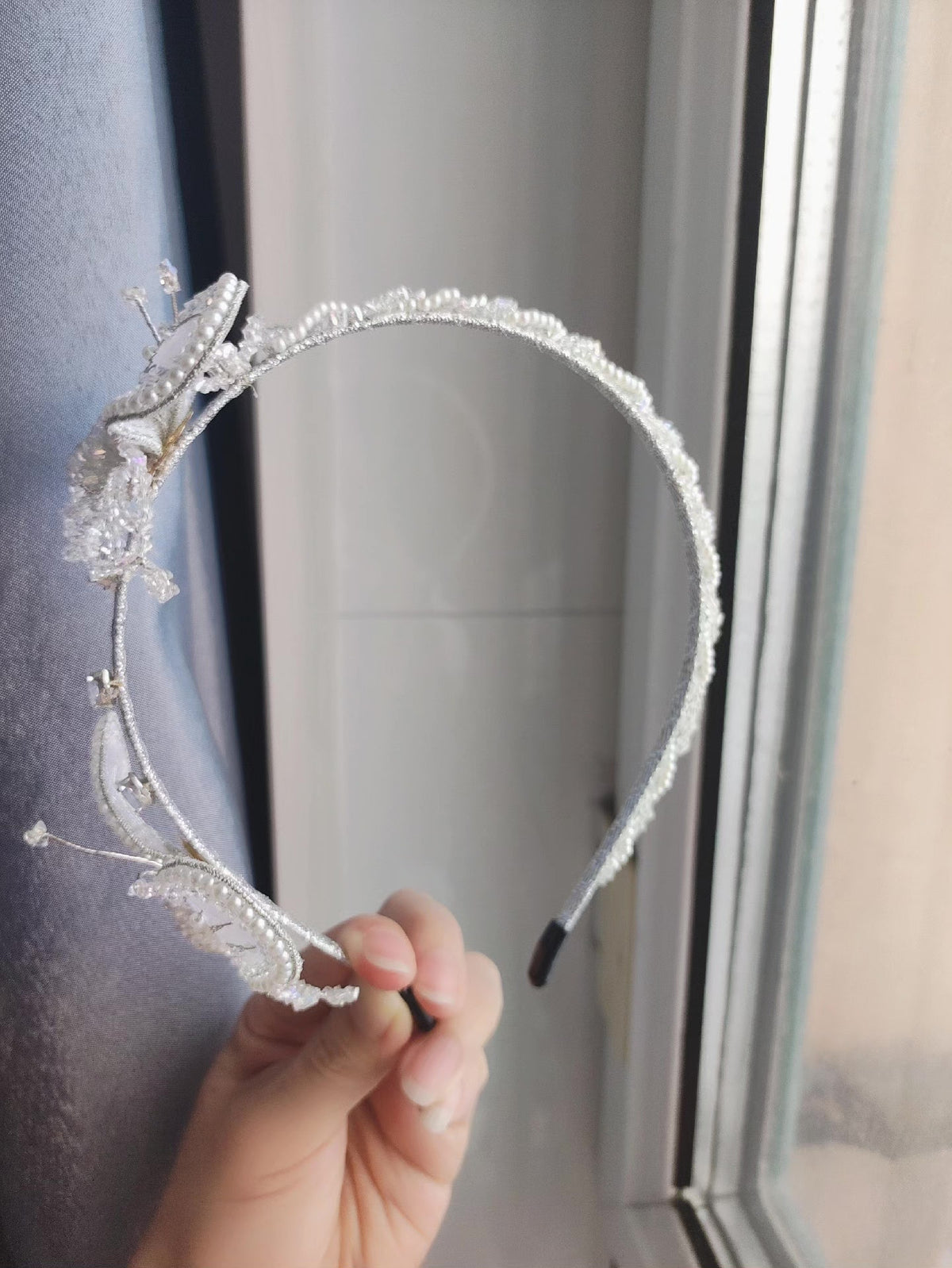 Butterfly Pearl Crystal Bridal Headband