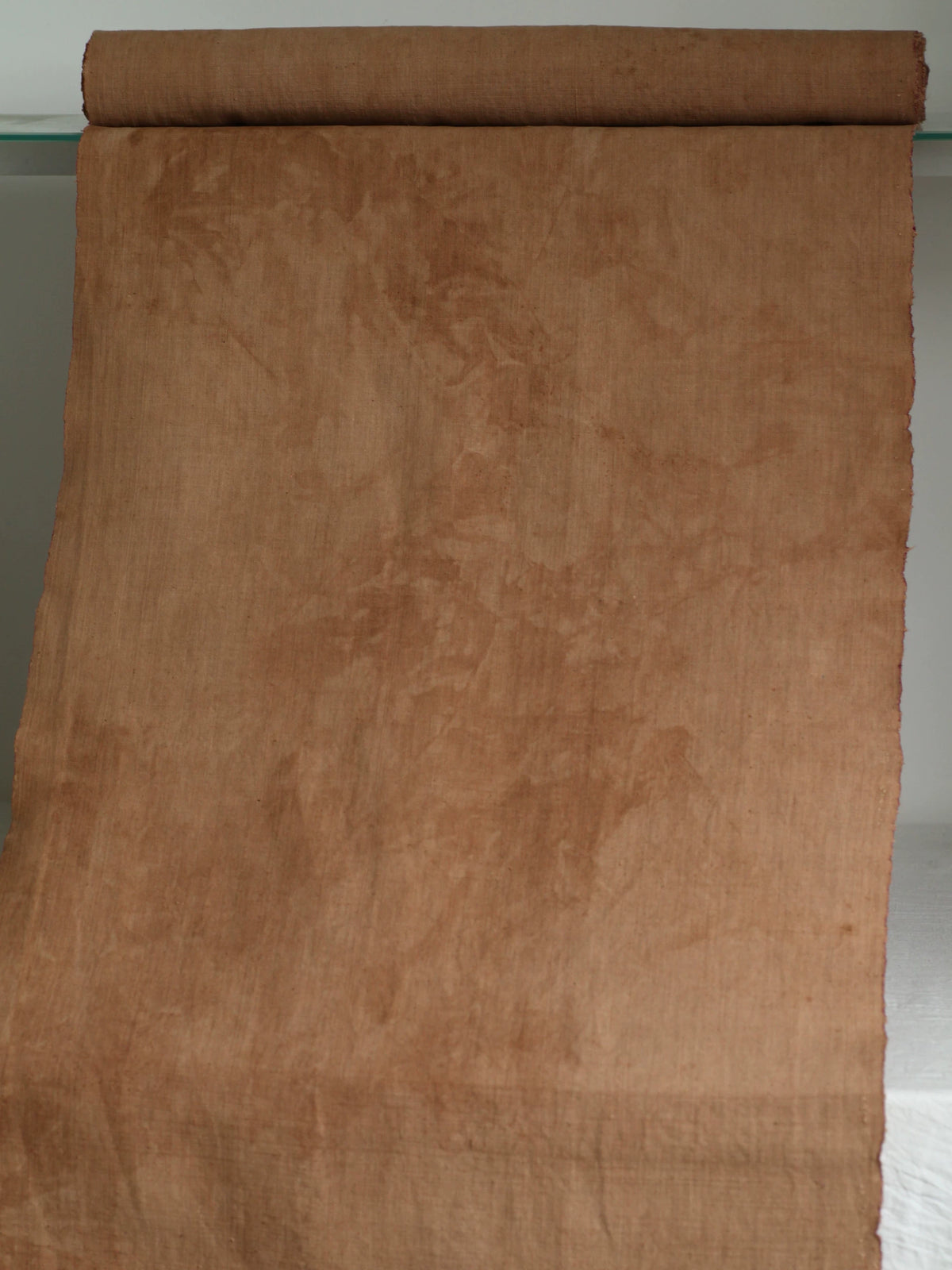 Tecido de Algodão Tecido à Mão Tingido com Chá Pu'er, 48cm de Largura