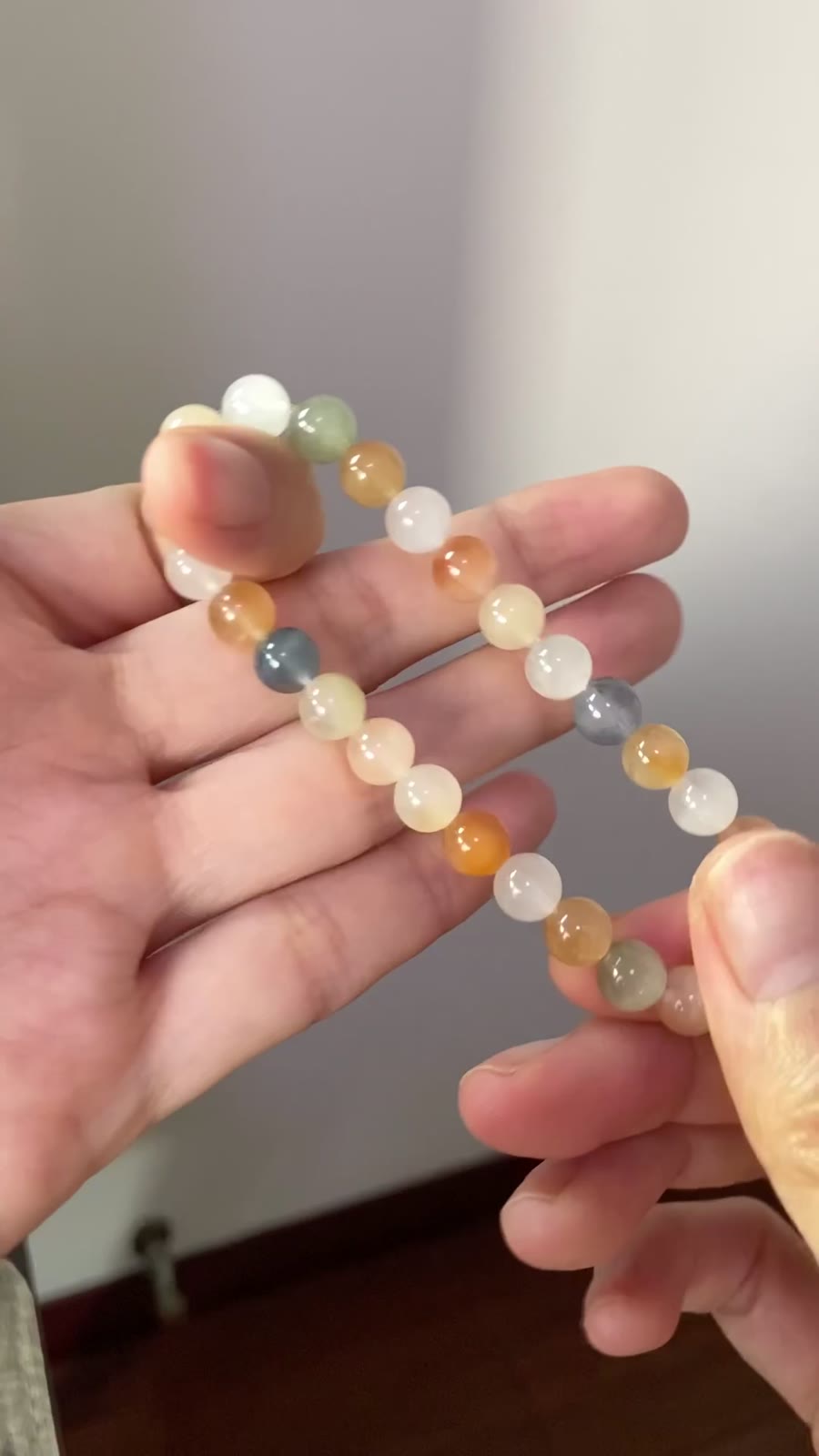Rabbit Hair Crystal Beaded Bracelet 7mm