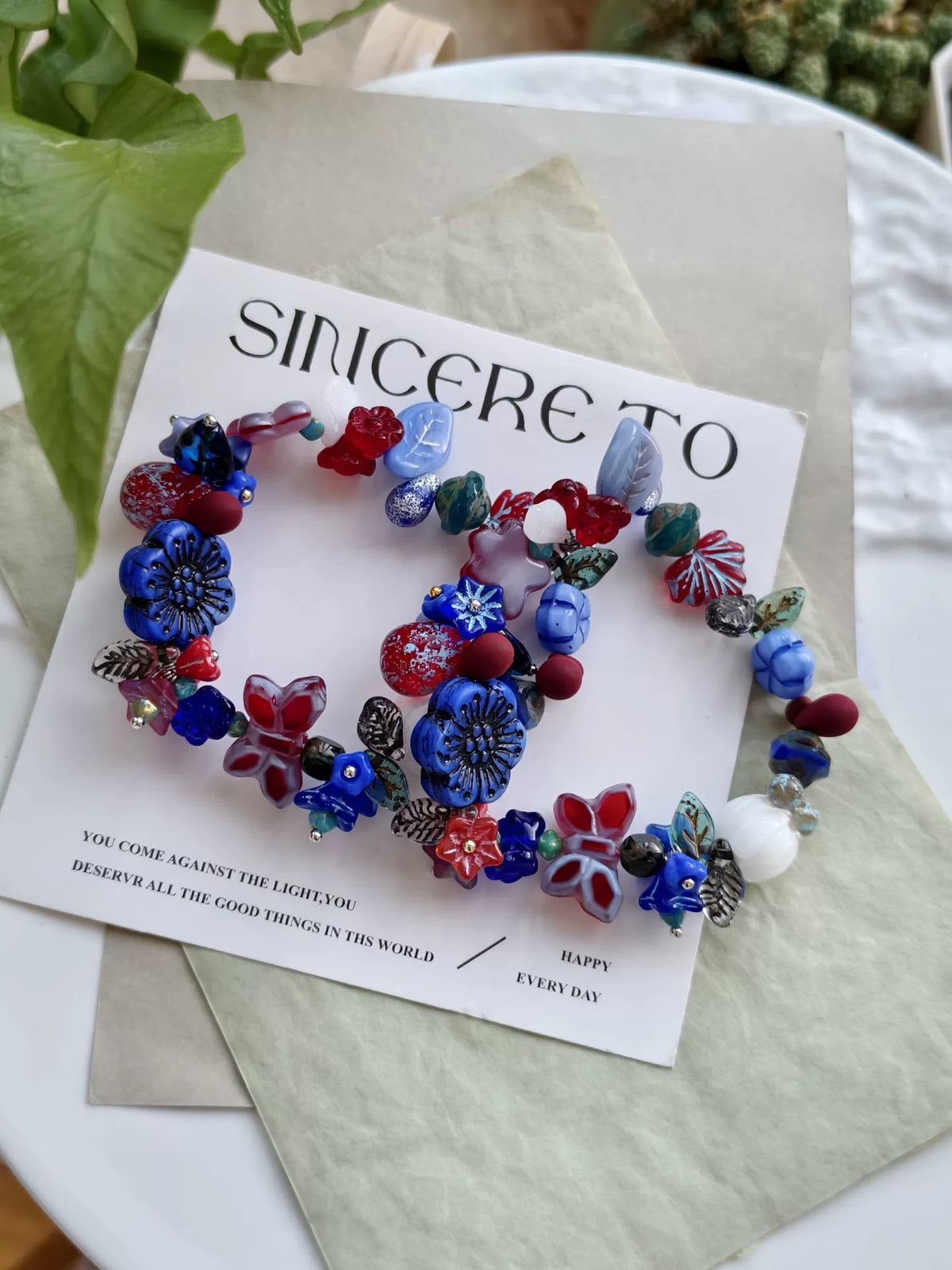Czech Glass Bead Elastic Bracelet
