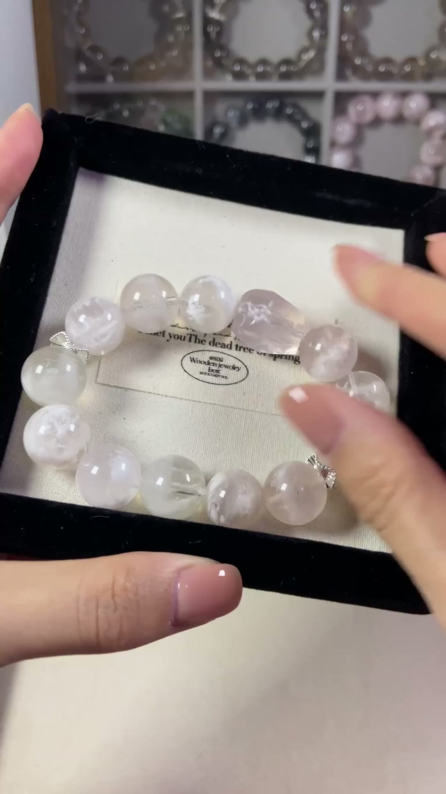 Pink Snowflake Phantom Crystal Bracelet