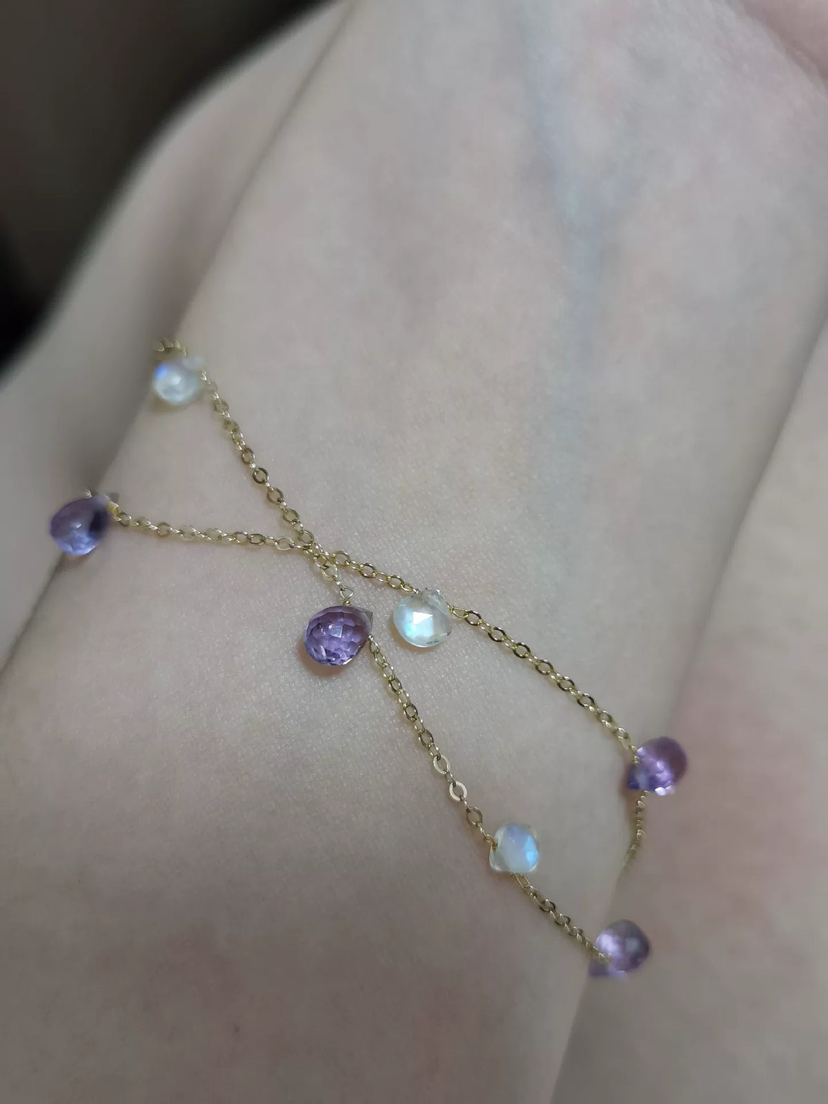 Amethyst Moonstone Beaded Body Chain